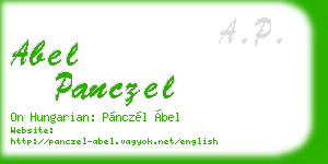 abel panczel business card