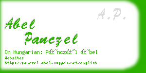 abel panczel business card